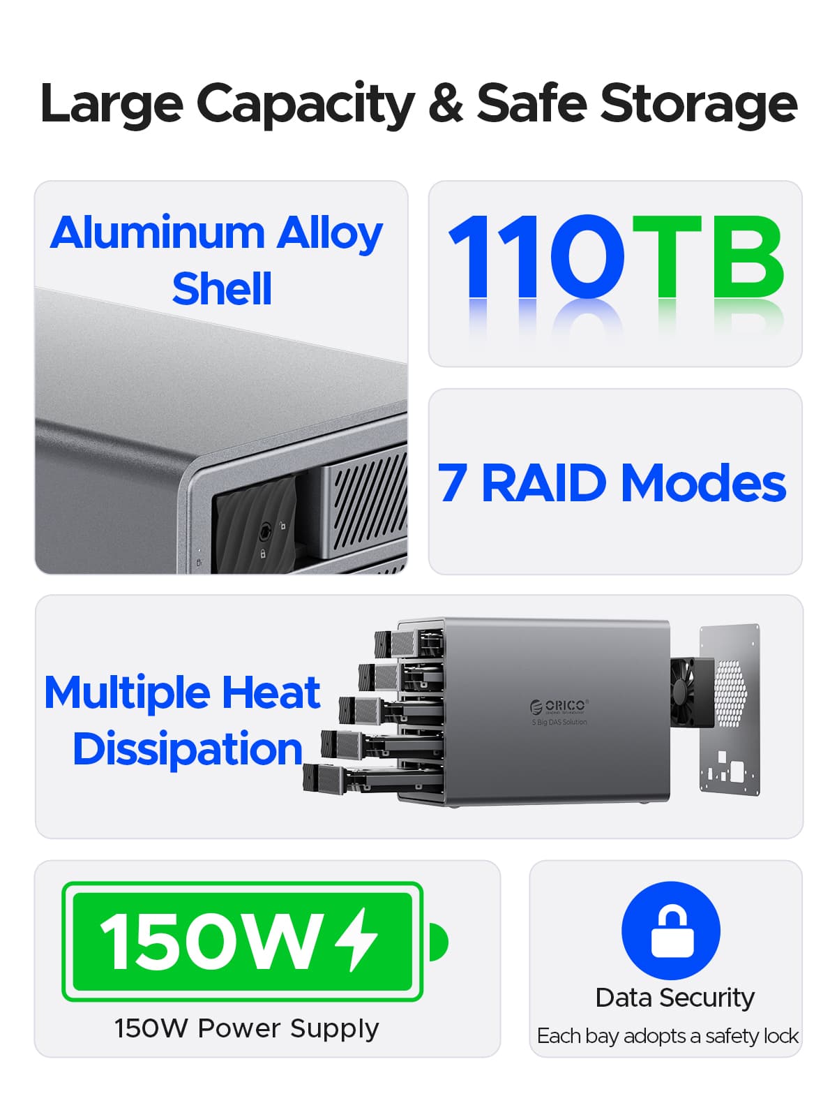 ORICO【RAID機能】HDDケース 　9858RU3 Amazon.co.jp: ORICO【RAID機能】HDDケース 5台 22TB*5 USB 3.0
