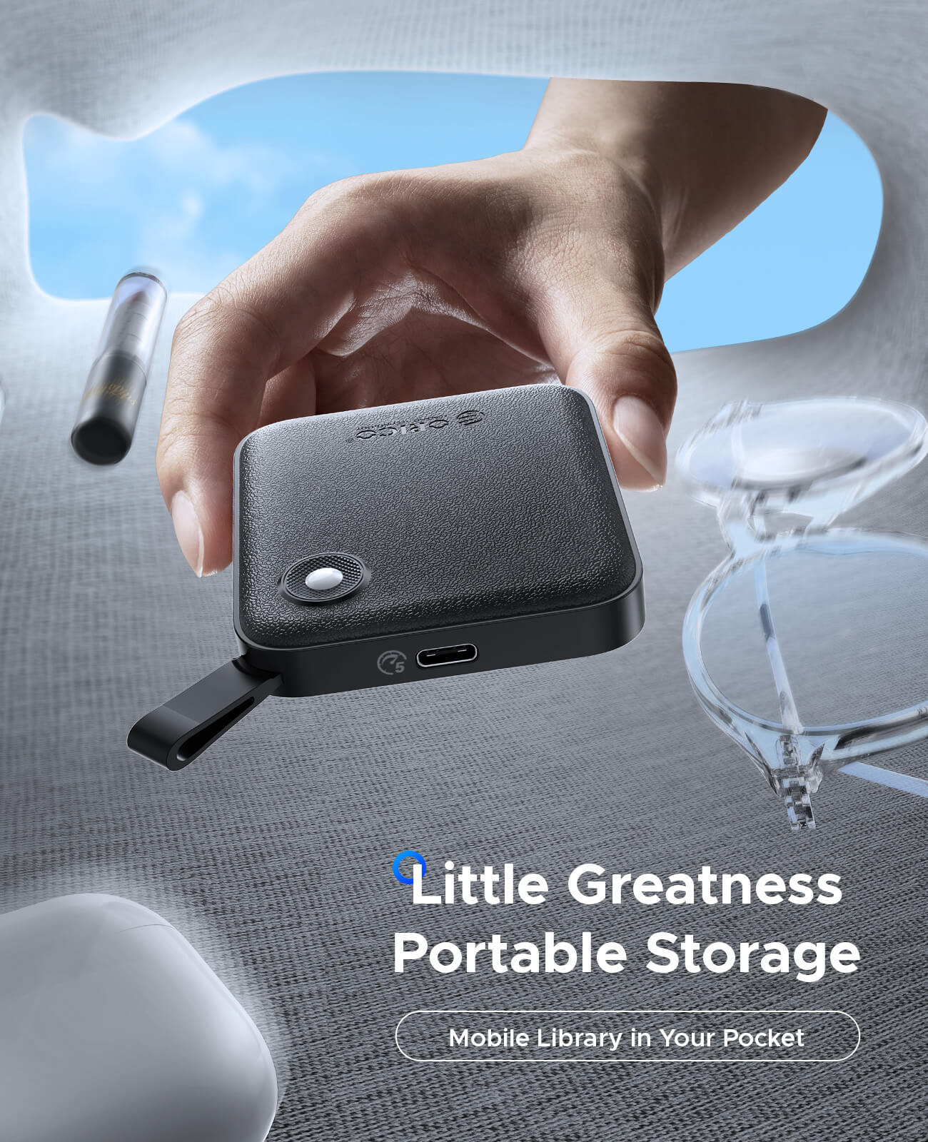 ORICO eFOX B5 Plus ポータブルSSD 1TB ORICO Portable External Solid State Drive External Hard