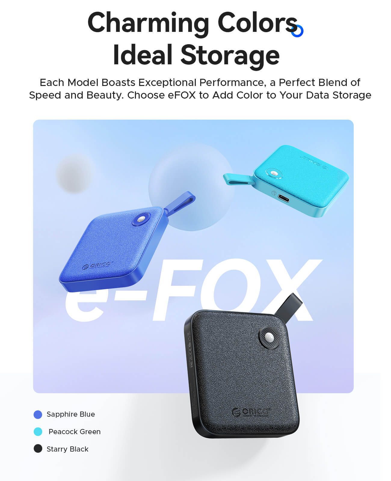 ORICO eFOX B5 Plus ポータブルSSD 1TB ORICO Portable External Solid State Drive External Hard