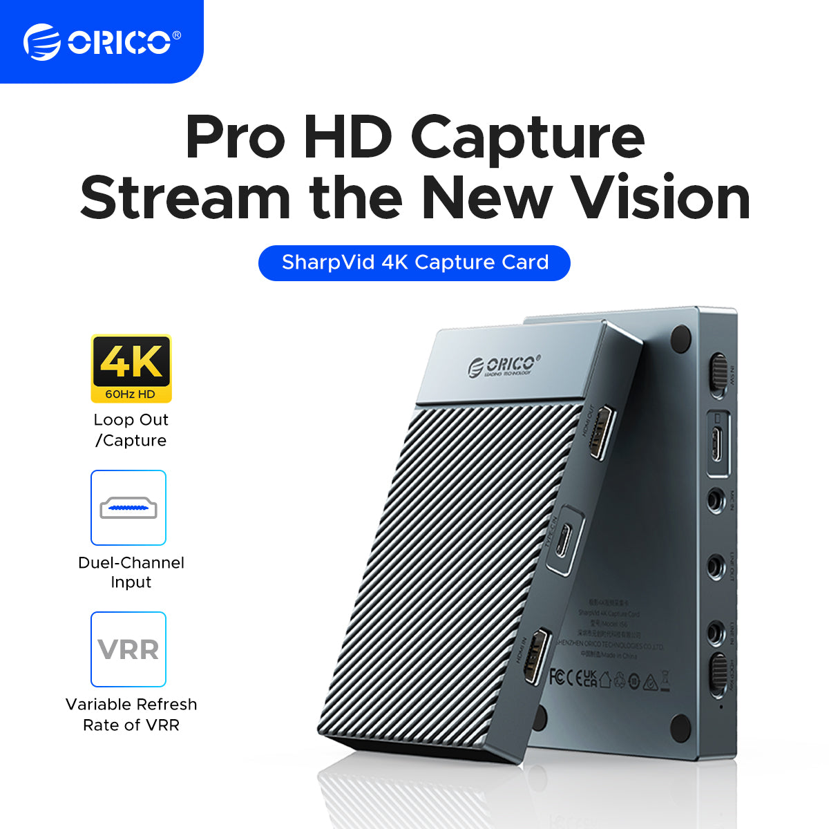 【新品】ORICO SharpVid 4K Capture Card IS6 ORICO SharpVid 4K60HZ Capture Card IS6