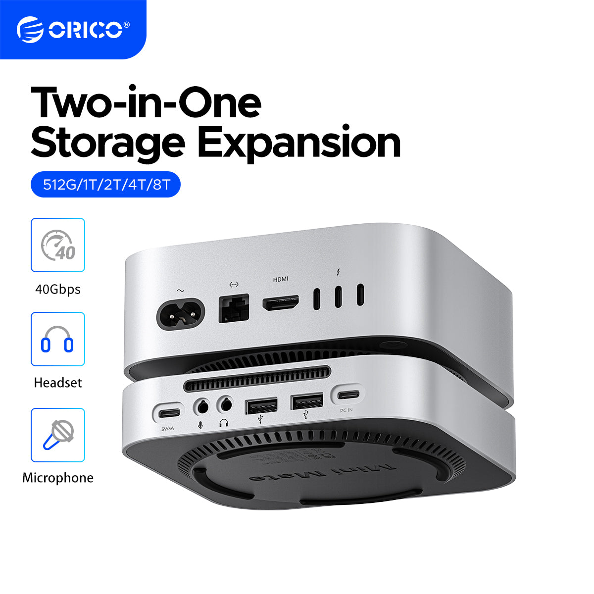 ORICO MiniLink/ Minimate 40Gbps Mac mini M4 Dock and Storage